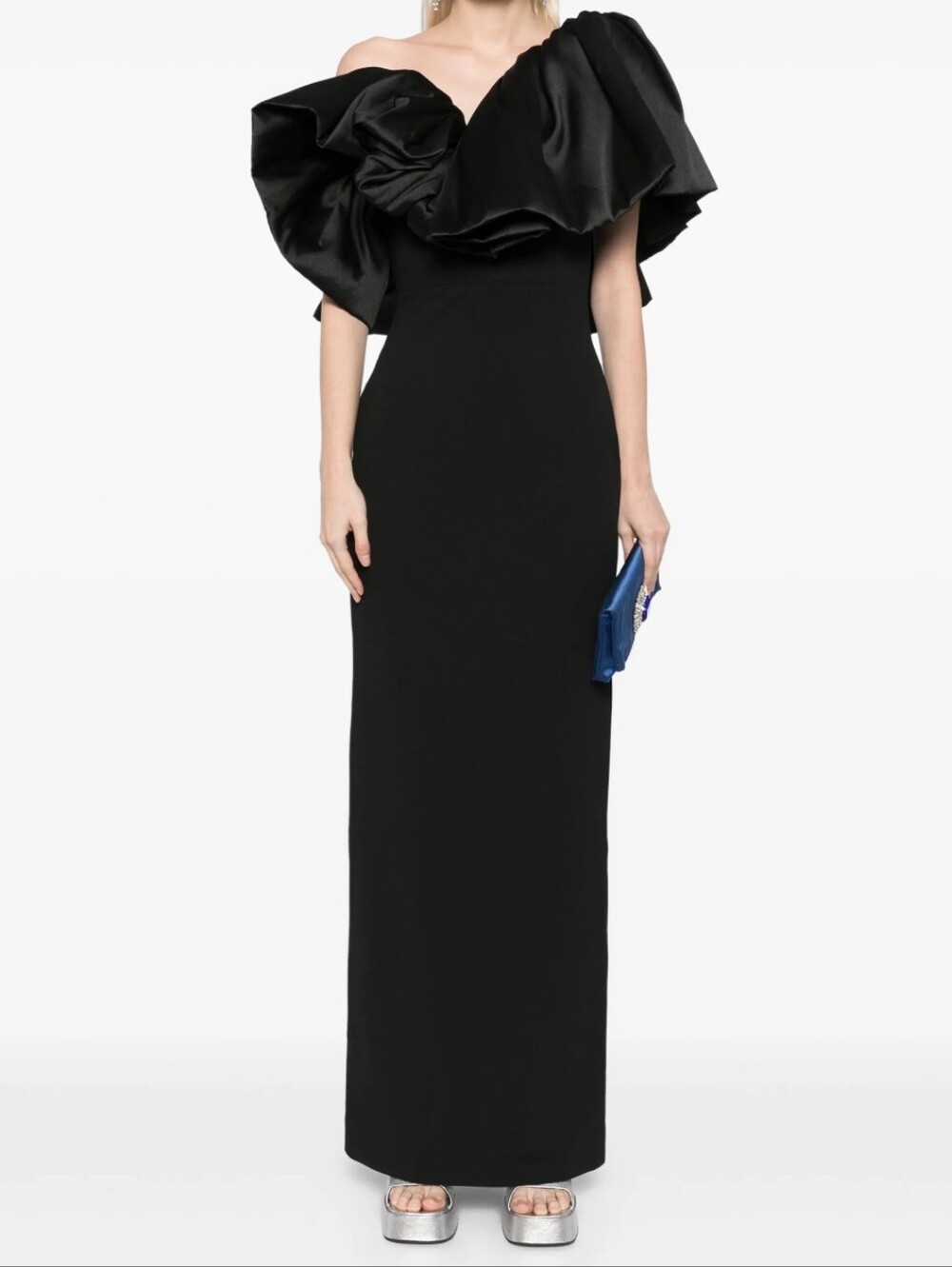 NWT $900 SOLACE LONDON Cassie Gown Maxi Dress Black US 6